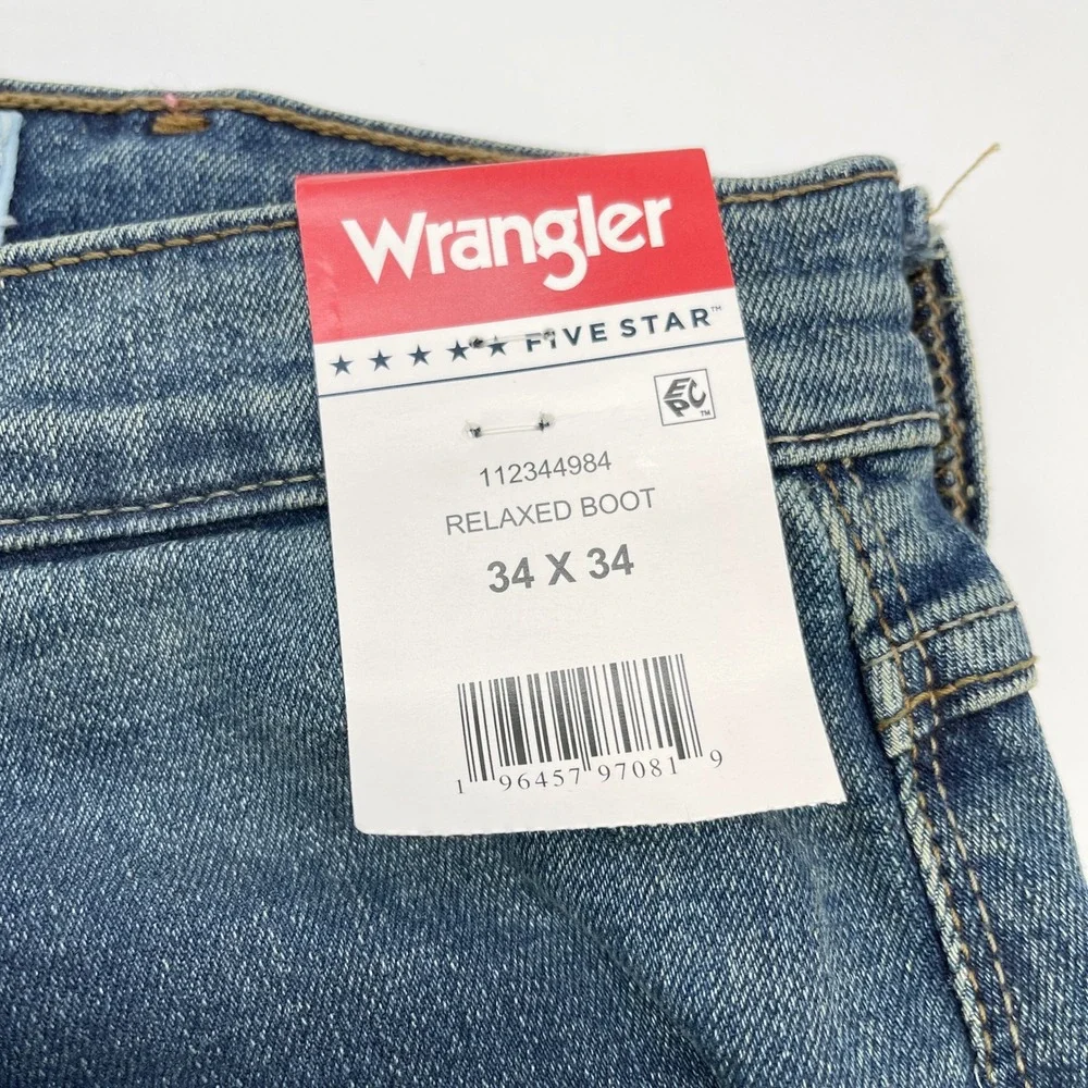 Wrangler Mens Relaxed Bootcut Jeans Size 34x34 Stretch Workwear Western Heritage